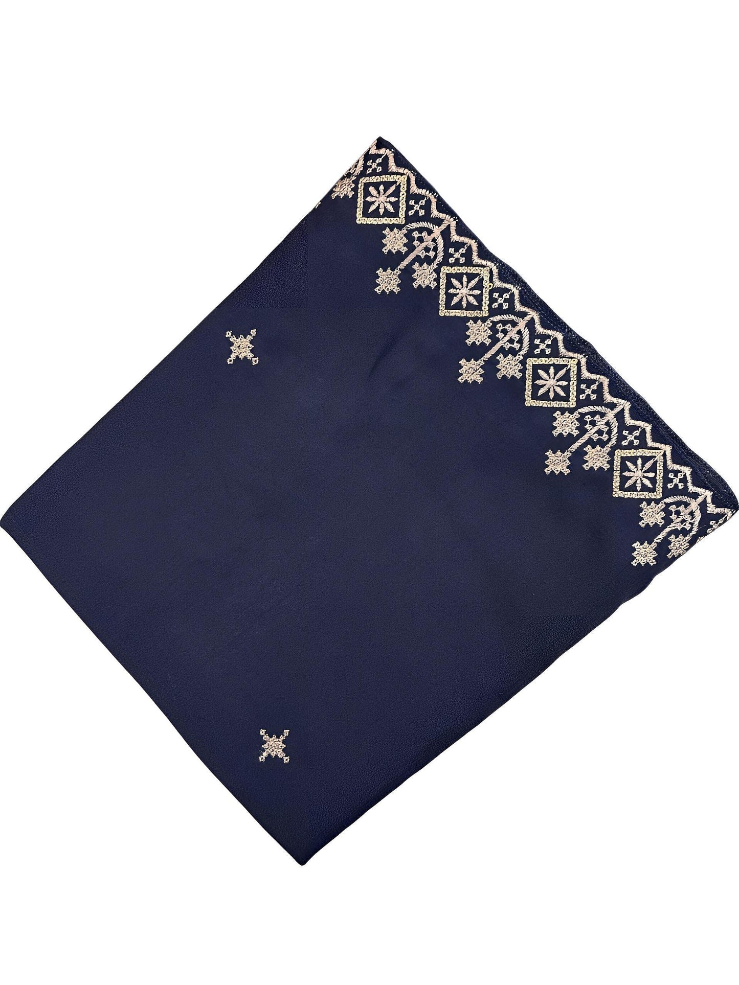 Navy Blue Curved Stars Border Shaal