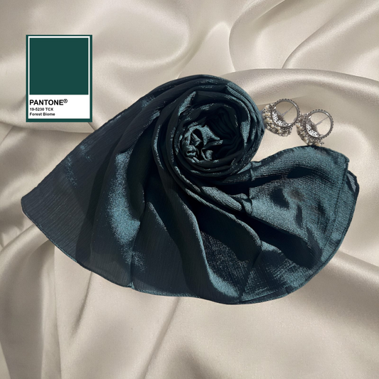 Bottle Green - Crinkle Silk Hijabs