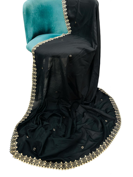Black Cream Cutwork Shaal