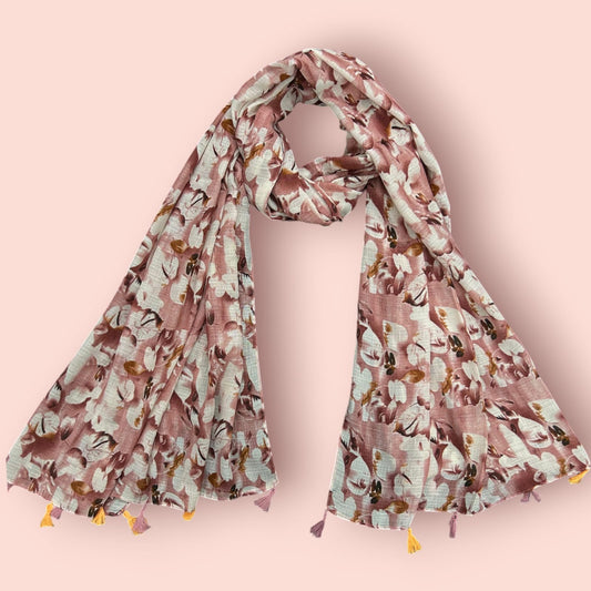 Turkish Rose Floral Printed Modal Hijab