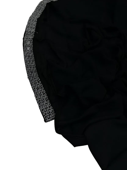 Black Silver Maze Sparkle Border Shaal