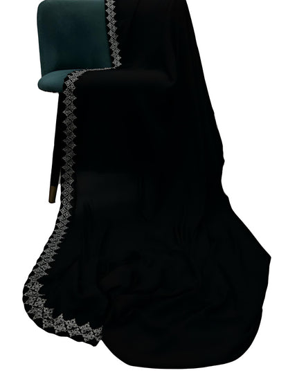 Black Silver Diamond Border Shaal