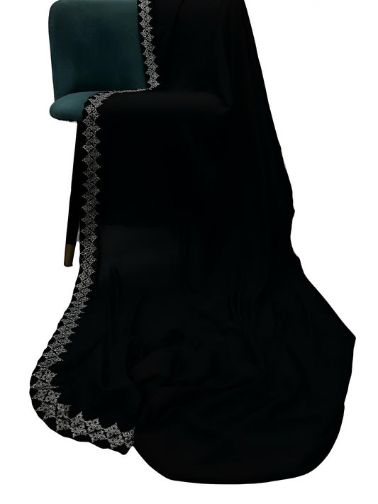 Black Silver Diamond Border Shaal