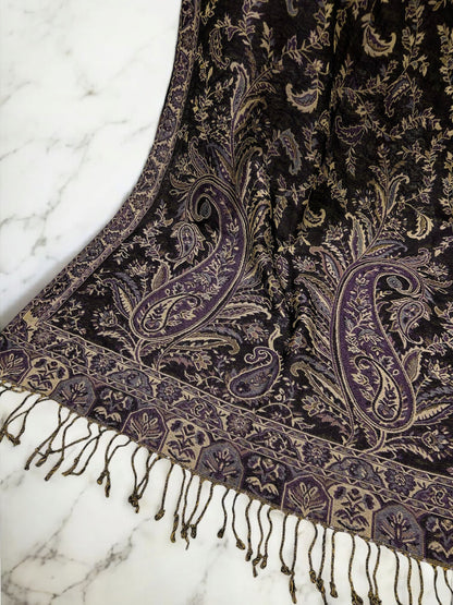 Purple Lilac Curved Paisley Pashmina Hijab