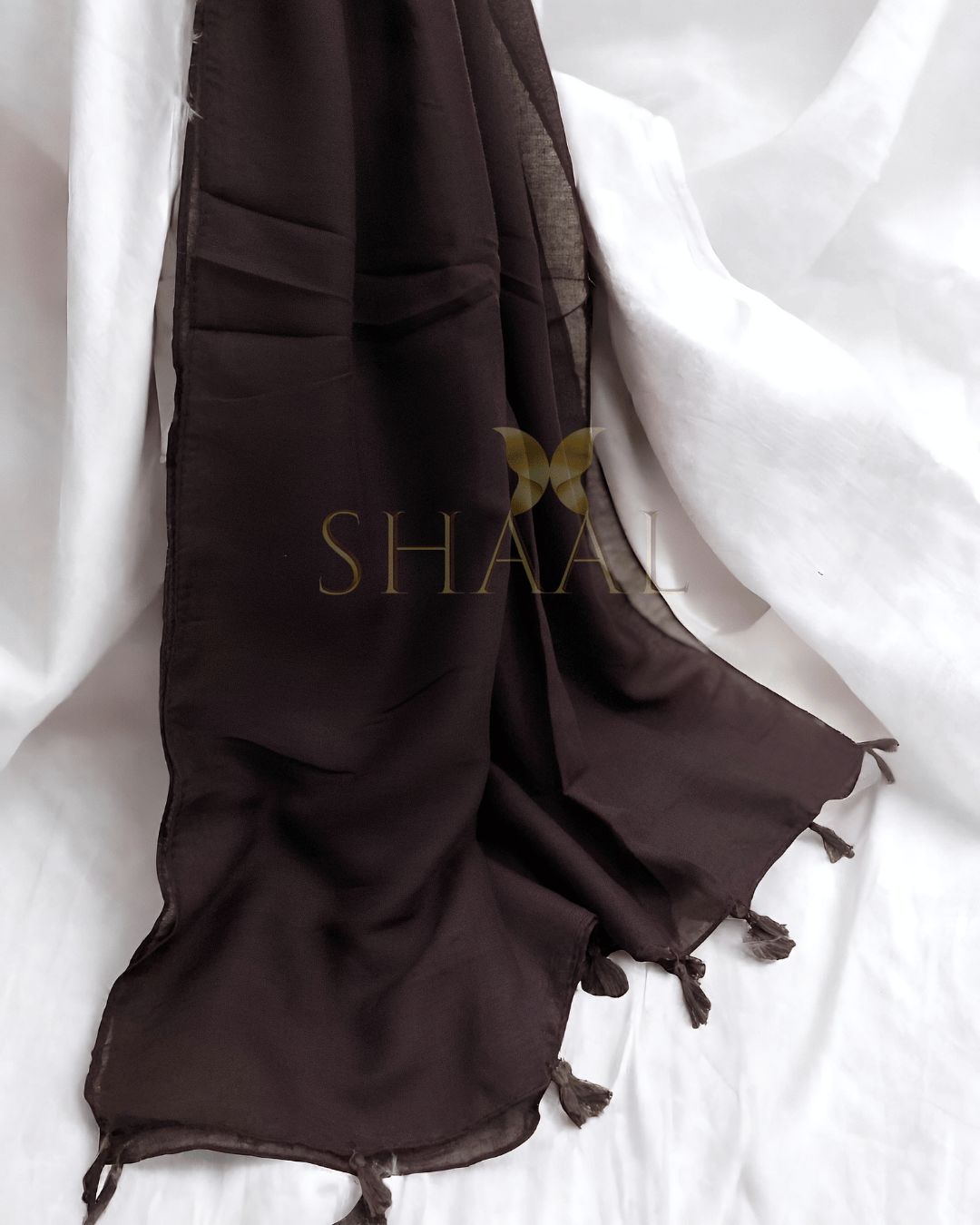 Chocolate Brown - Lawn Tassel Hijab