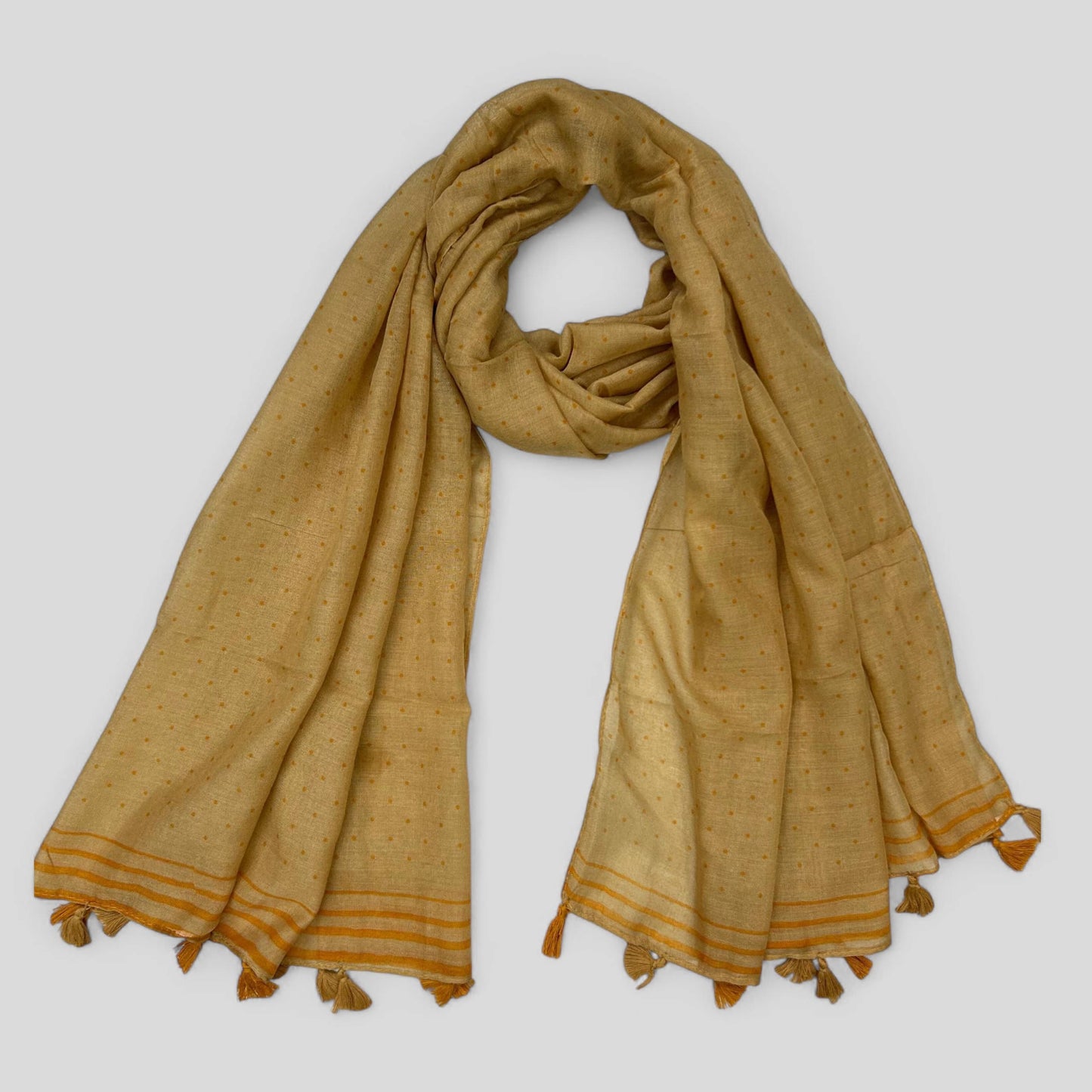 Caramel Brown Printed Modal Hijab