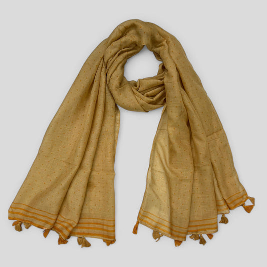 Caramel Brown Printed Modal Hijab