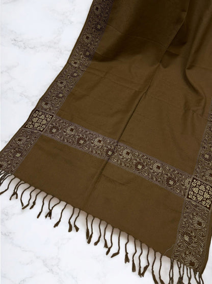 Tortilla Brown Border Paisley Pashmina Hijab