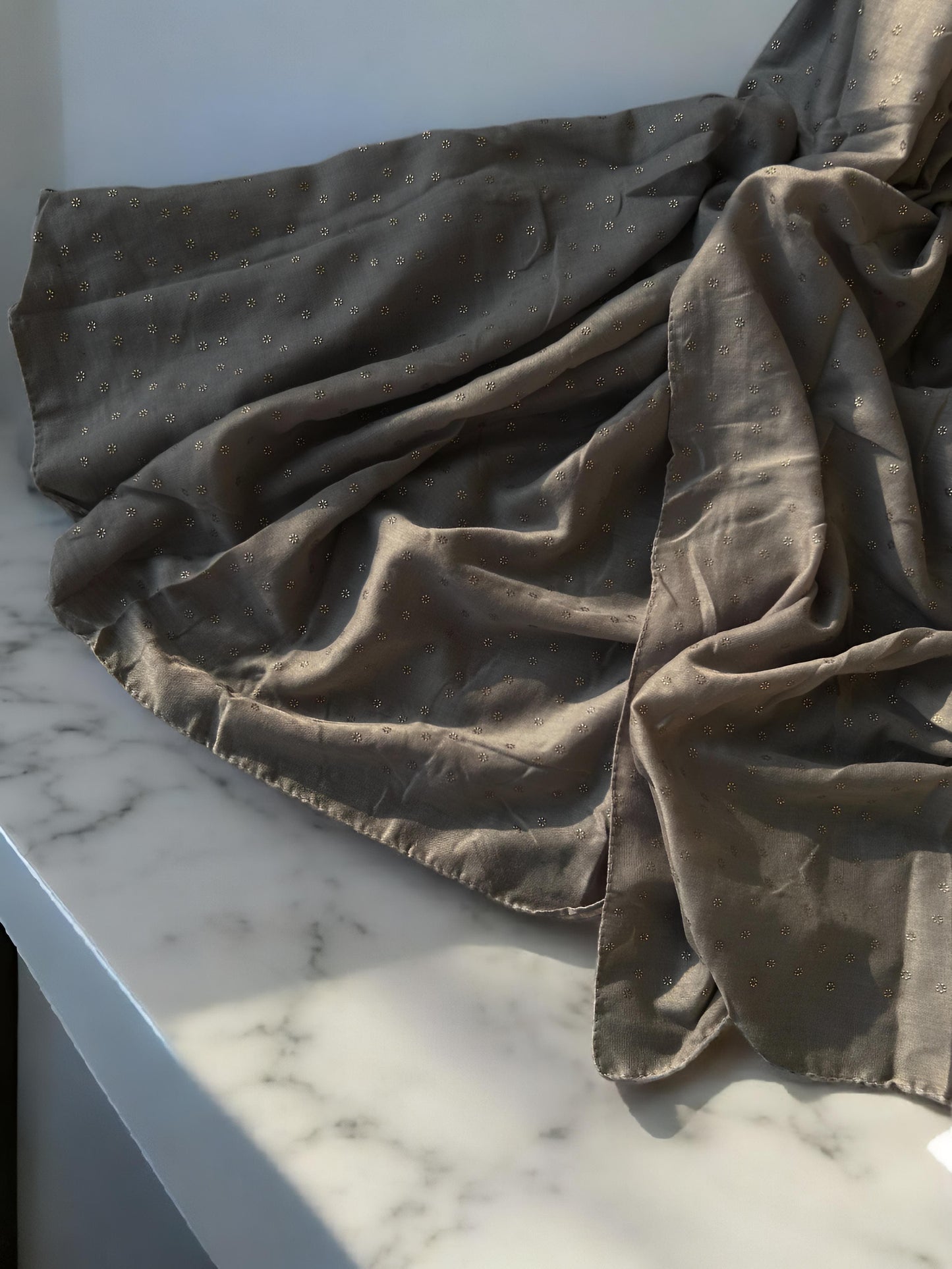 Iron Grey Rose Sequence Hijab