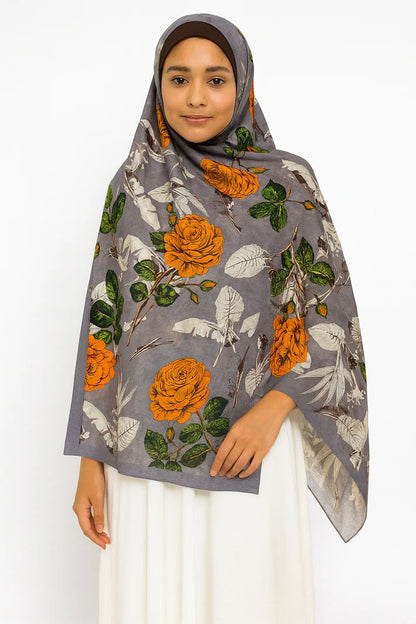 Large Satin Silk Scarf