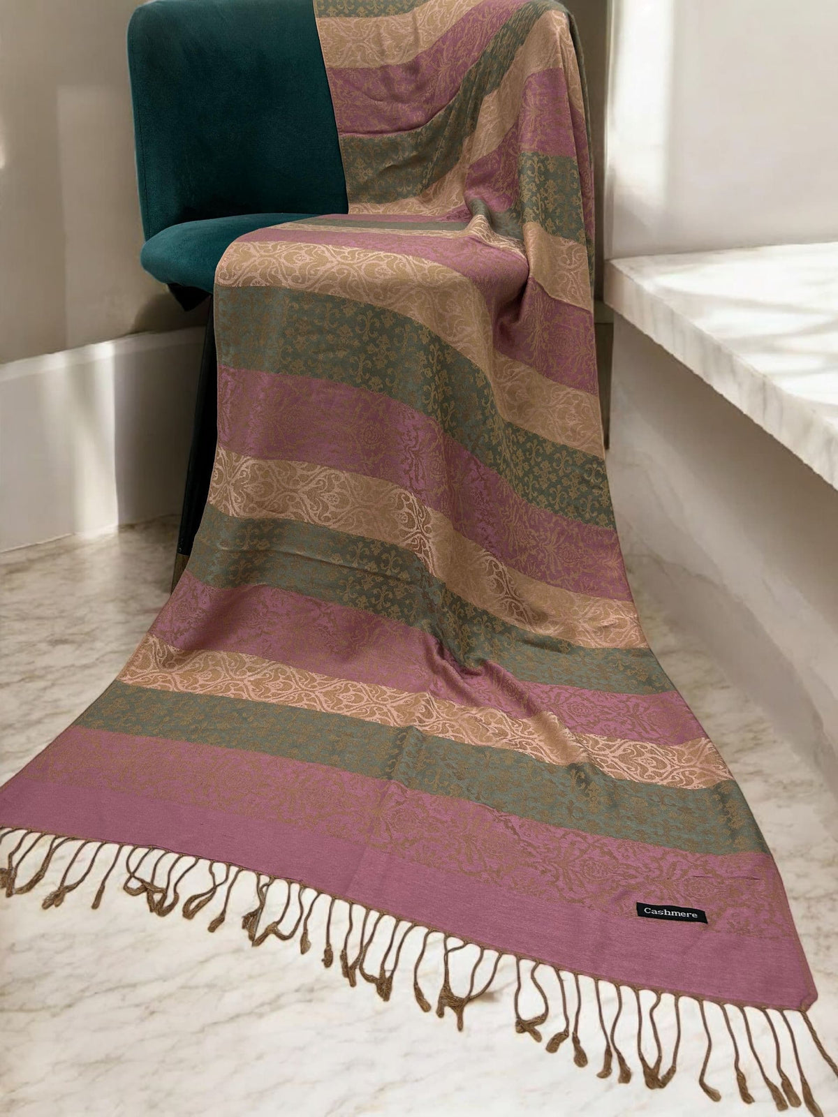 Turkish Rose Damask Pashmina Hijab