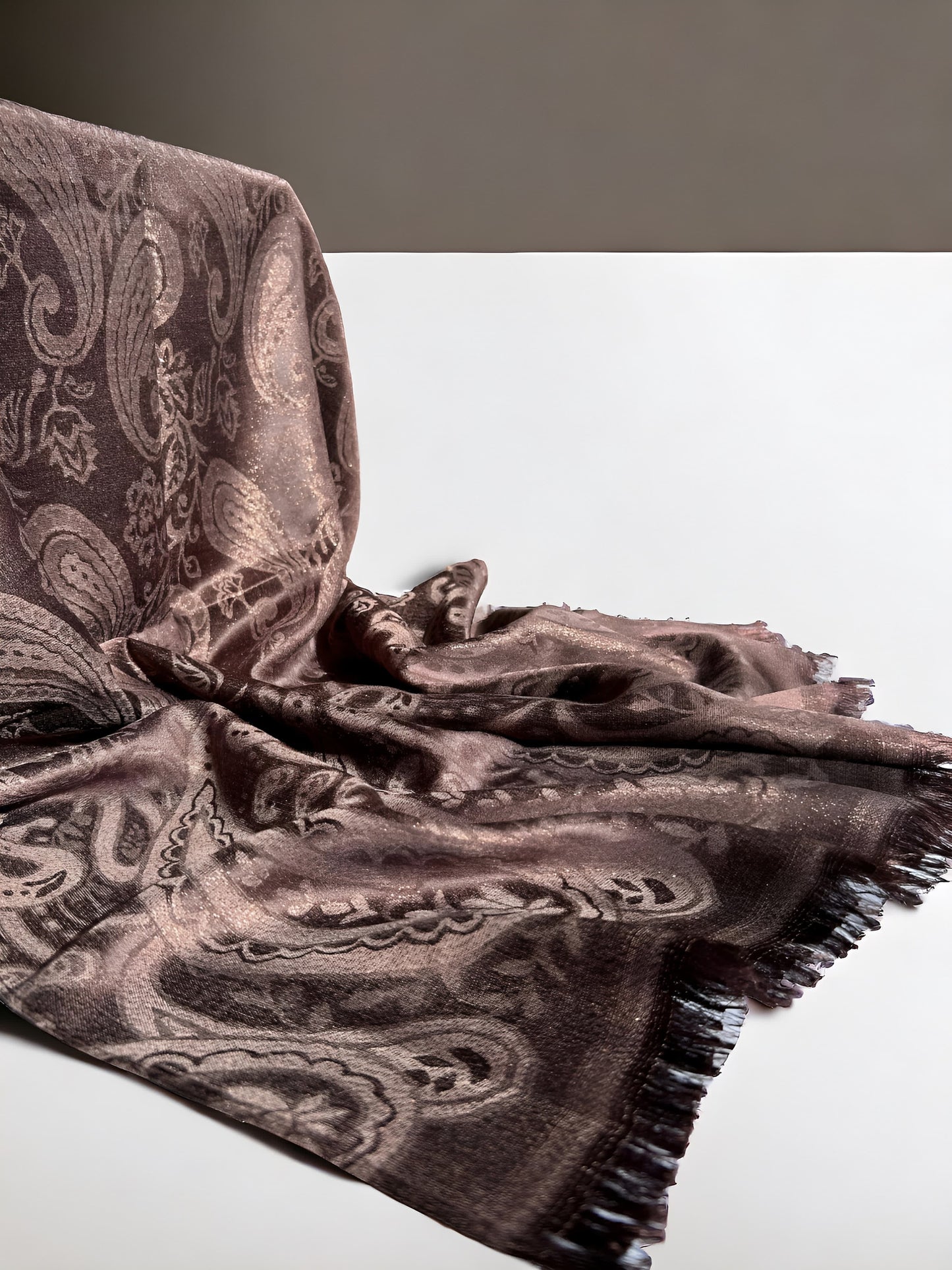 Shimmer silk hijab - Mustang Brown