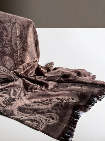 Shimmer silk hijab - Mustang Brown