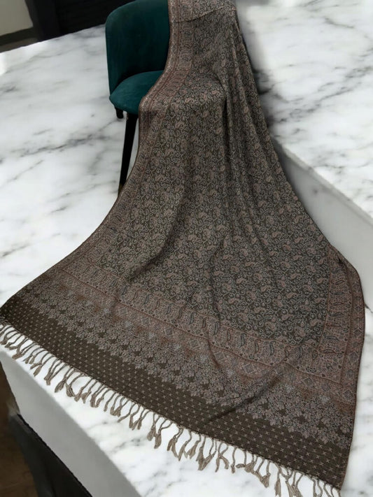 Starry Paisley Pashmina Shawl - Pastel Rose Beige