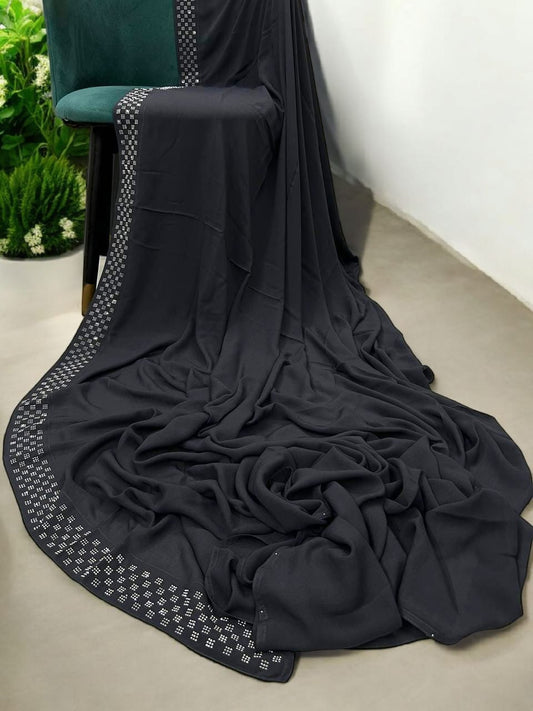 Iron Grey Squares Border Korean Shaal