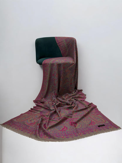 Pashmina Shawl - Pink Beige Paisley