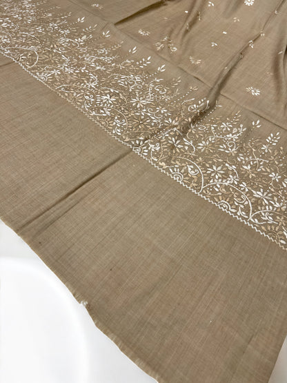 Champagne Garden – Hand Embroidered Kashmiri Shawl
