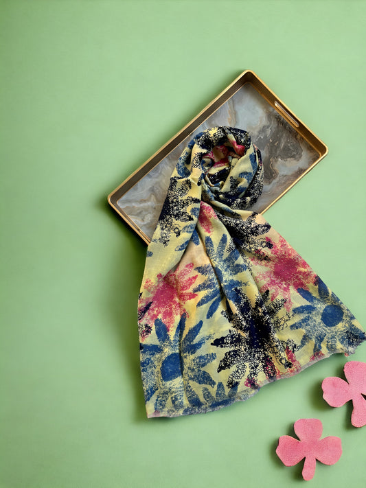 Lemon Floral Premium Modal Hijab