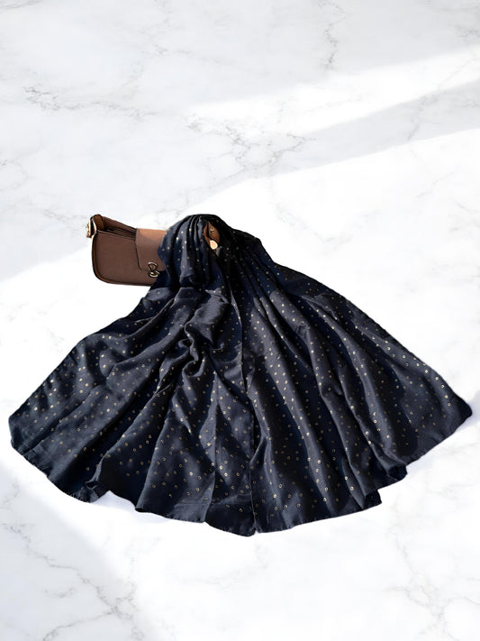 Midnight Blue Rose Sequence Hijab