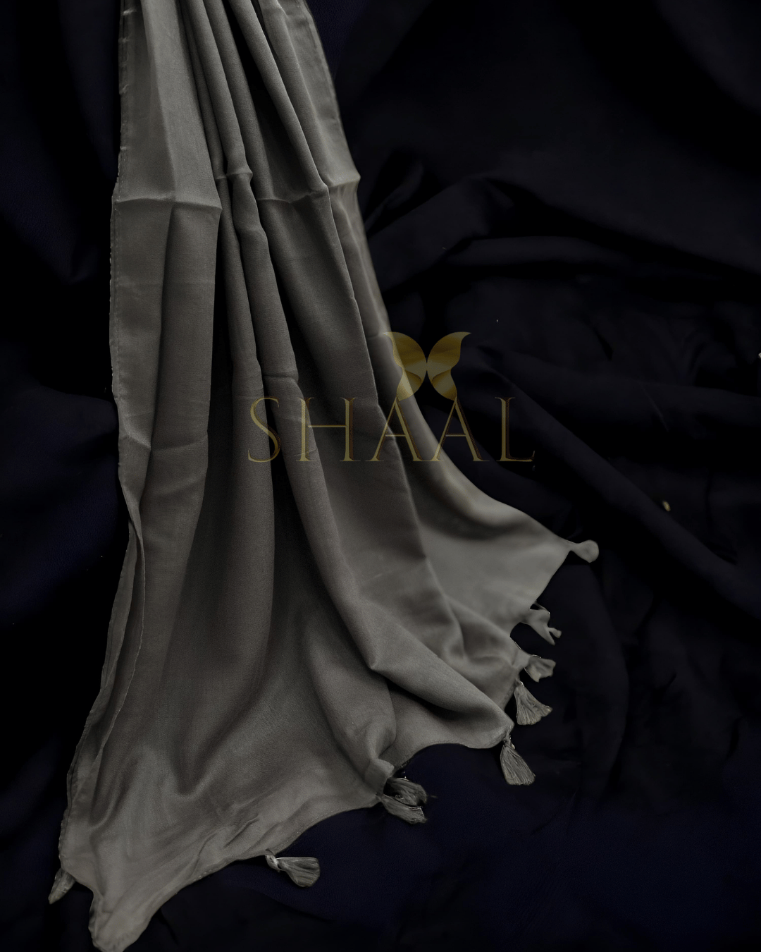 Grey - Lawn Tassel Hijab