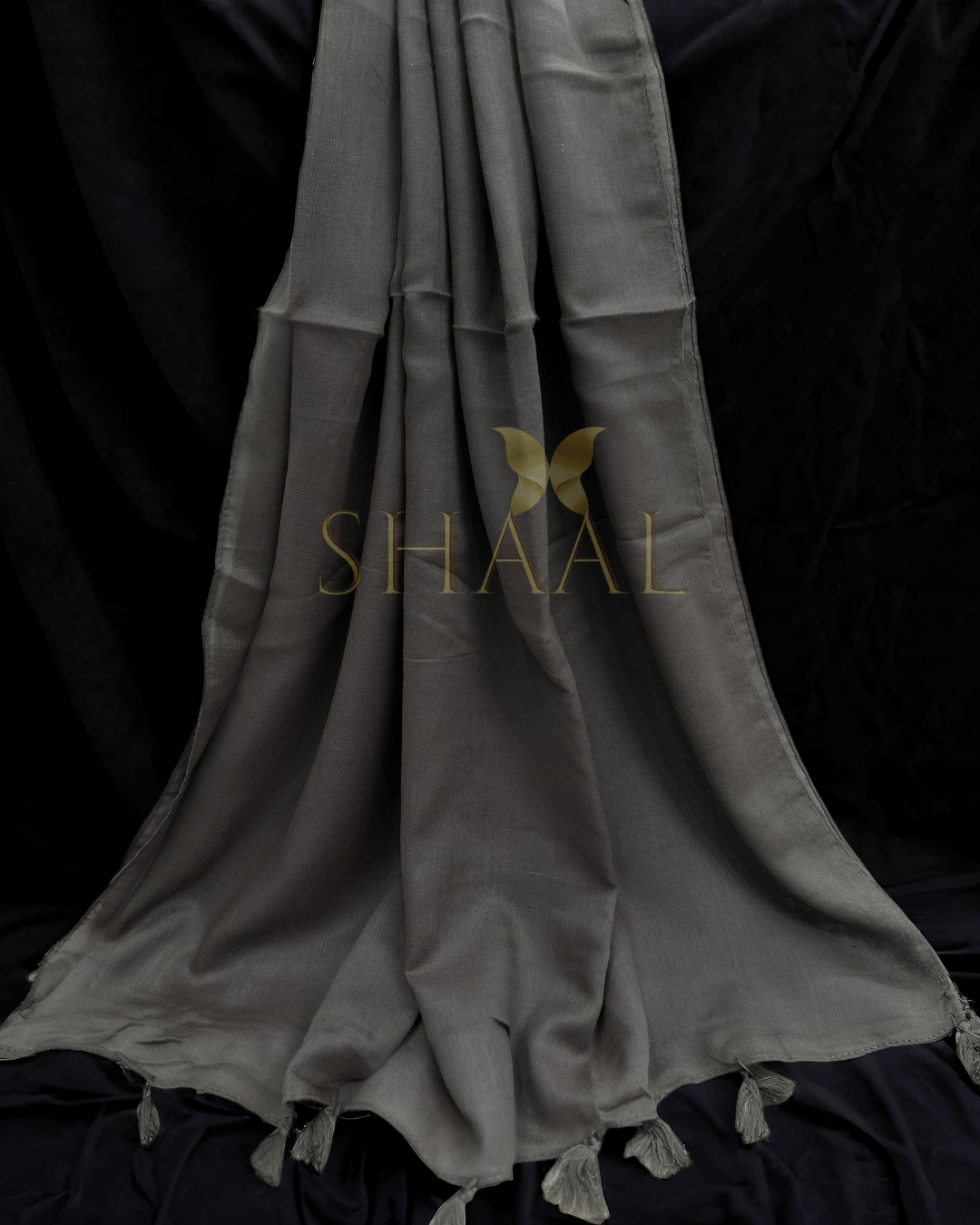 Grey - Lawn Tassel Hijab