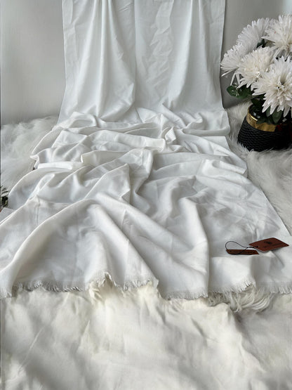 Plain Cashmere Hijab Scarf - White