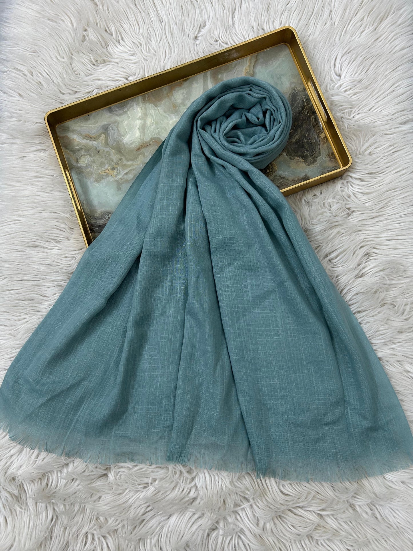 Dark Aqua - Turkish Lawn Hijab
