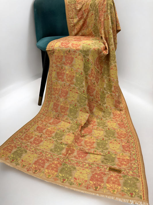 Beige Multi Floral Paisleys Kani Pashmina Hijab