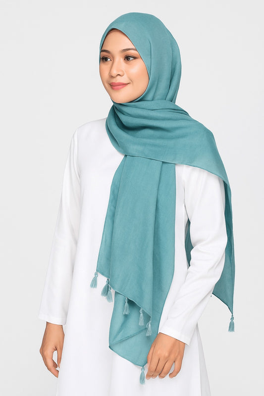 Baby Blue - Lawn Tassel Hijab