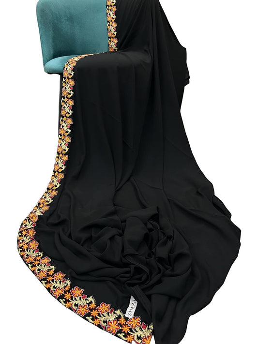 Black Orange Squash Border Shaal