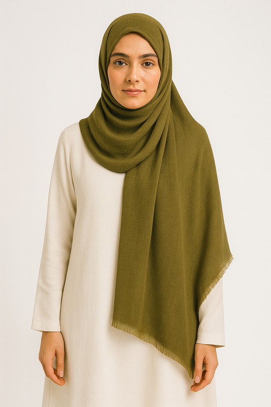 Olive Green - Extra Large Turkish Lawn Hijab