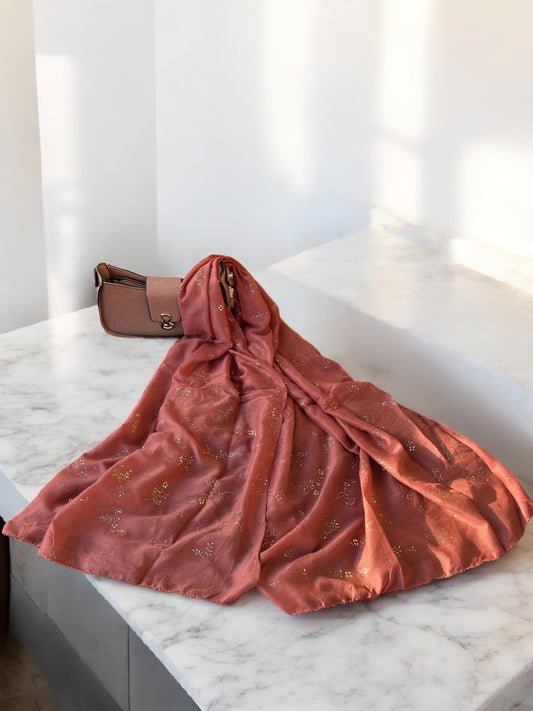 Rust Sparkle Sequence Hijab