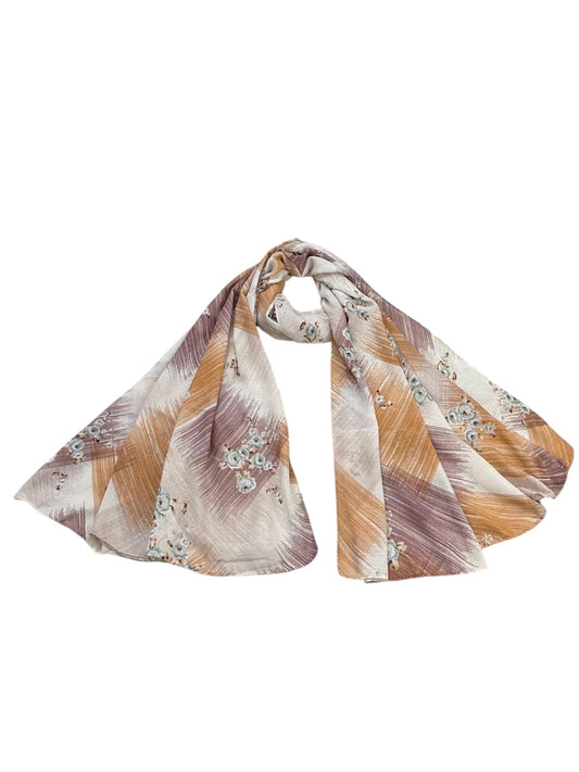 Mauve Brown Sketches Floral Printed Modal Hijab