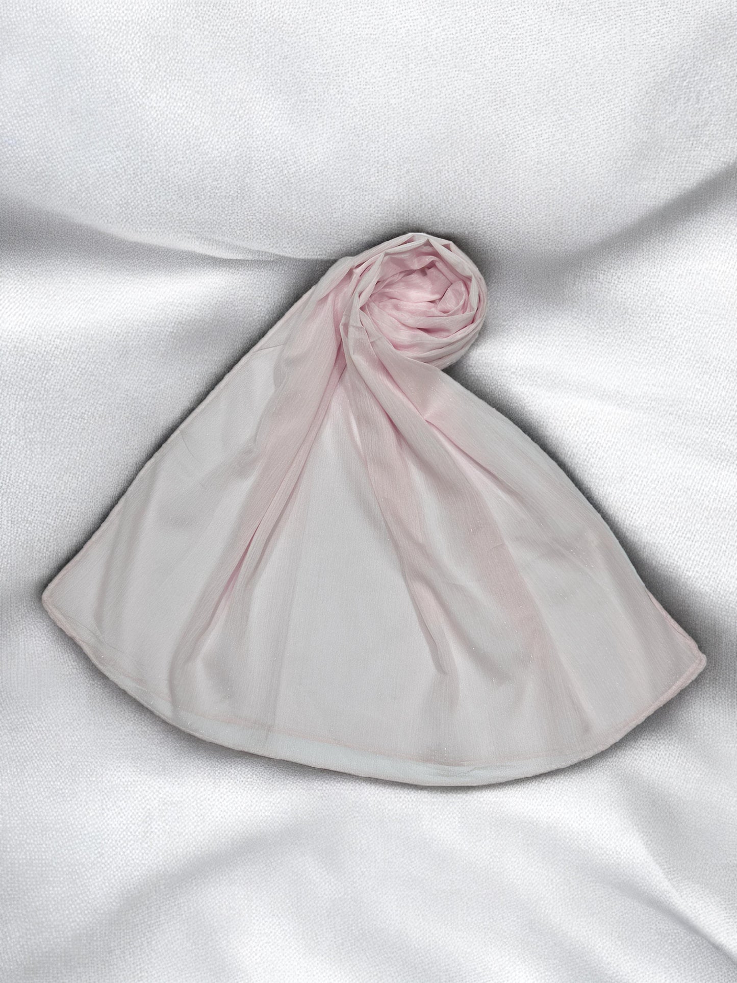 Soft Pink - Crinkle Shimmer Chiffon Wedding Party Occasion Hijab Scarf