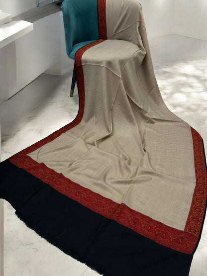 Coffee Black Patchwork Border Shawl