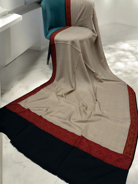 Coffee Black Patchwork Border Shawl