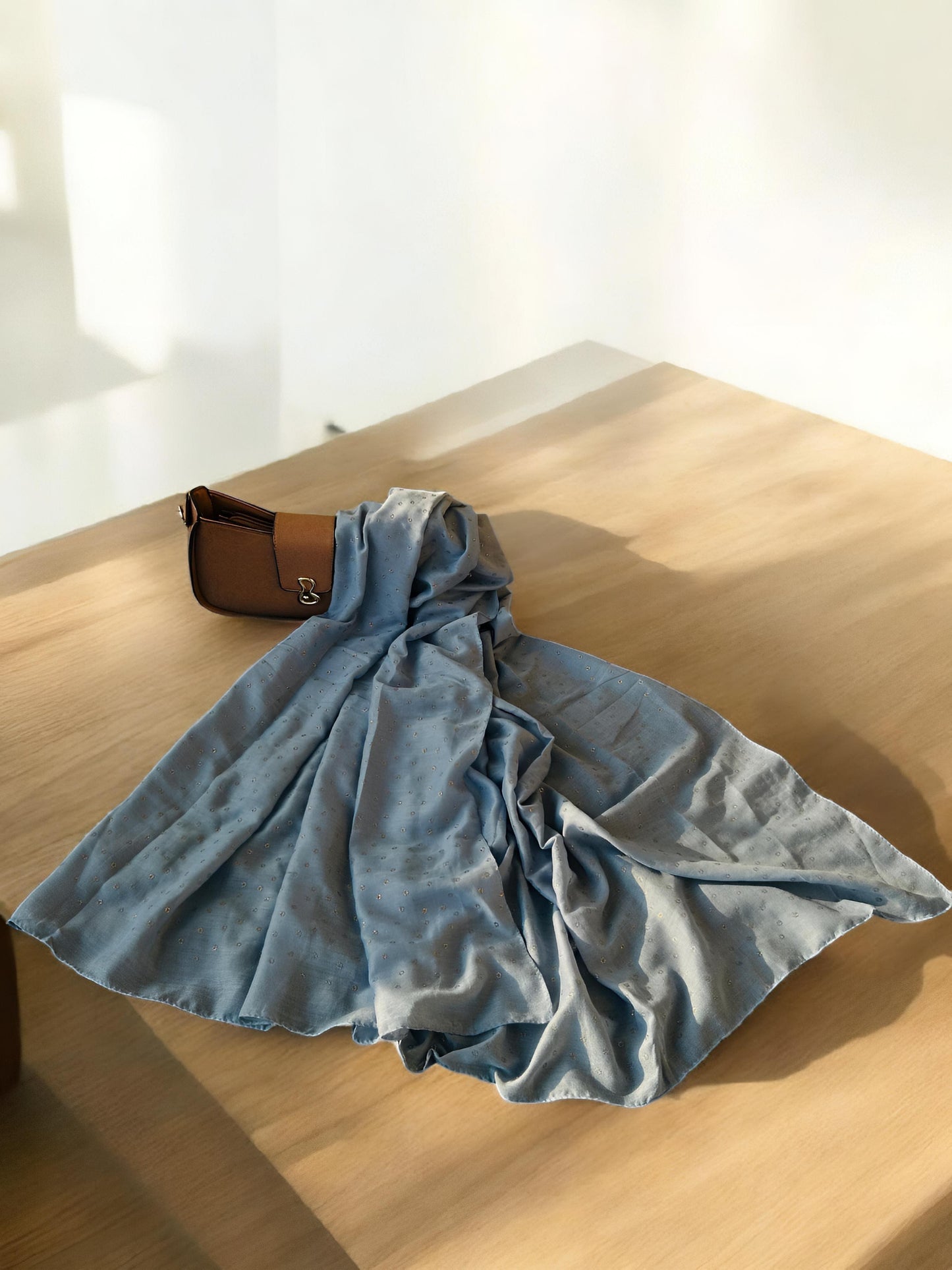 Denim Blue Rose Sequence Hijab