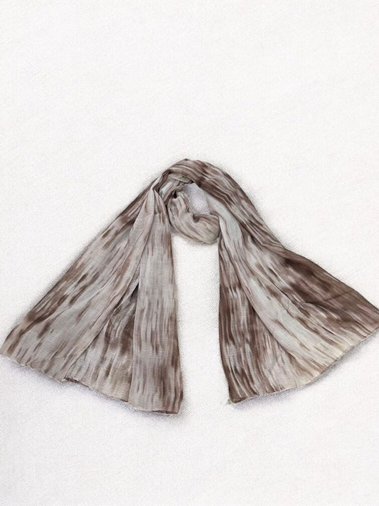 Grey Beige Shaded Printed Modal Hijab