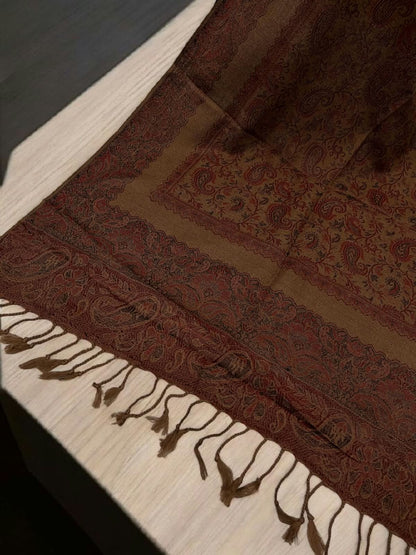 Coffee Sangria Little Paisleys Two-Tone Pashmina Hijab
