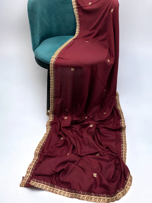 Maroon Beige Shaal