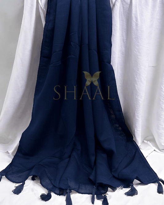 Navy Blue - Lawn Tassel Hijab