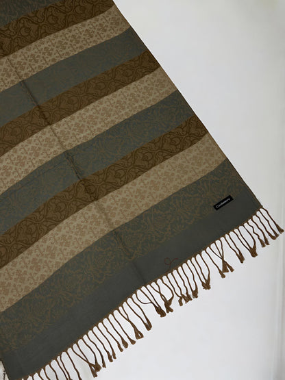 Beige Brown Grey Damask Pashmina Hijab