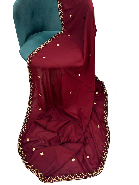 Maroon Cross Border Shaal