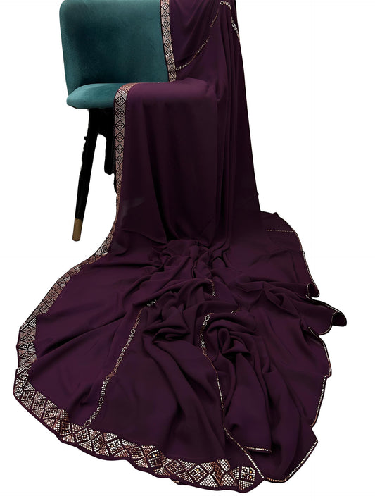 Luxury Jam Purple Triangle Sparkle Korean Shaal