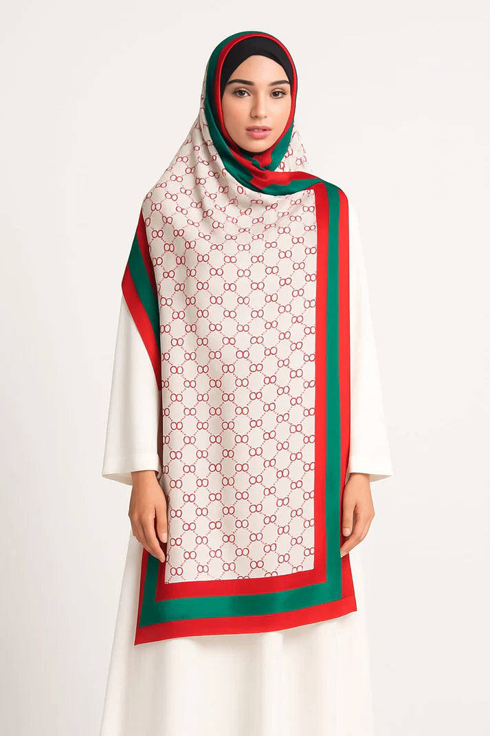 Large Satin Silk Scarf