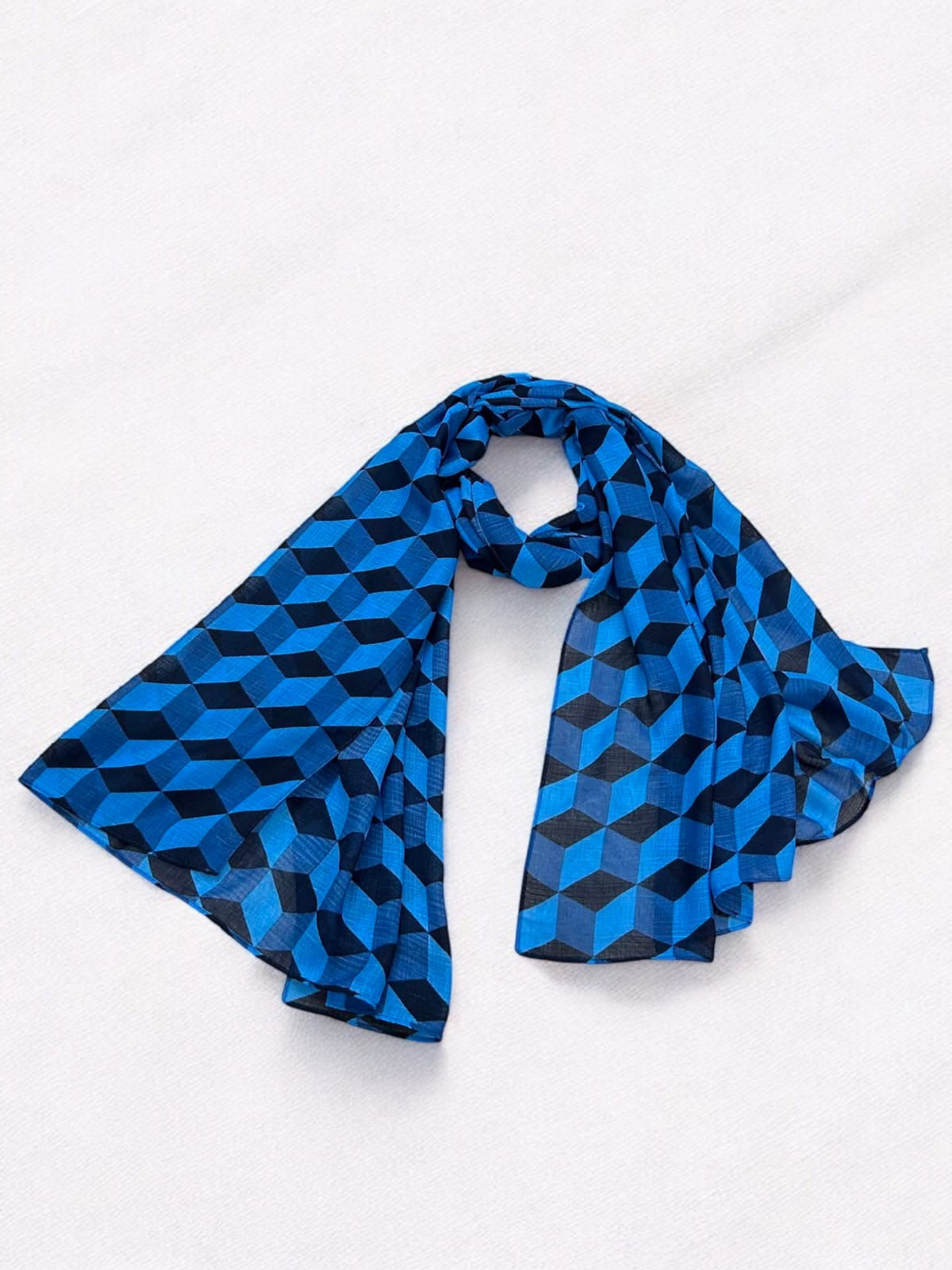 Reflex Blue Diamond Printed Modal Hijab