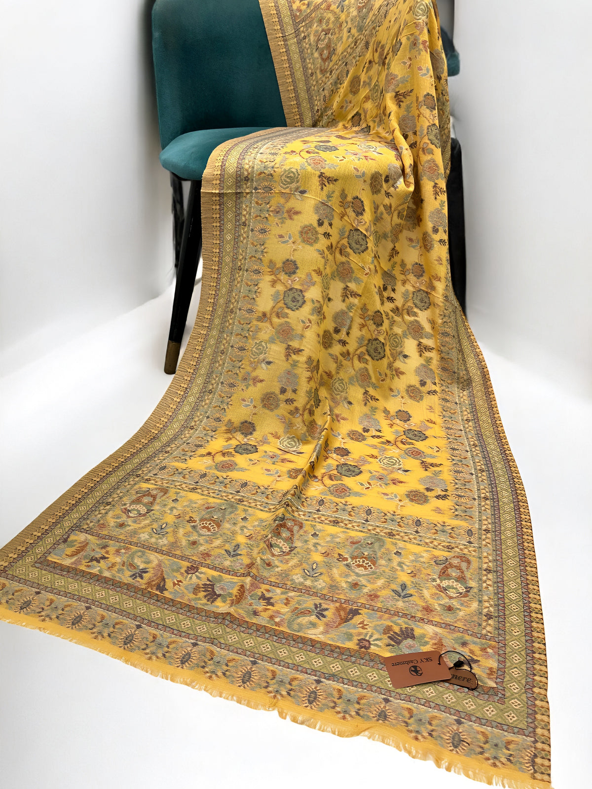 Dijon Yellow Pastel Floral Kani Pashmina Hijab