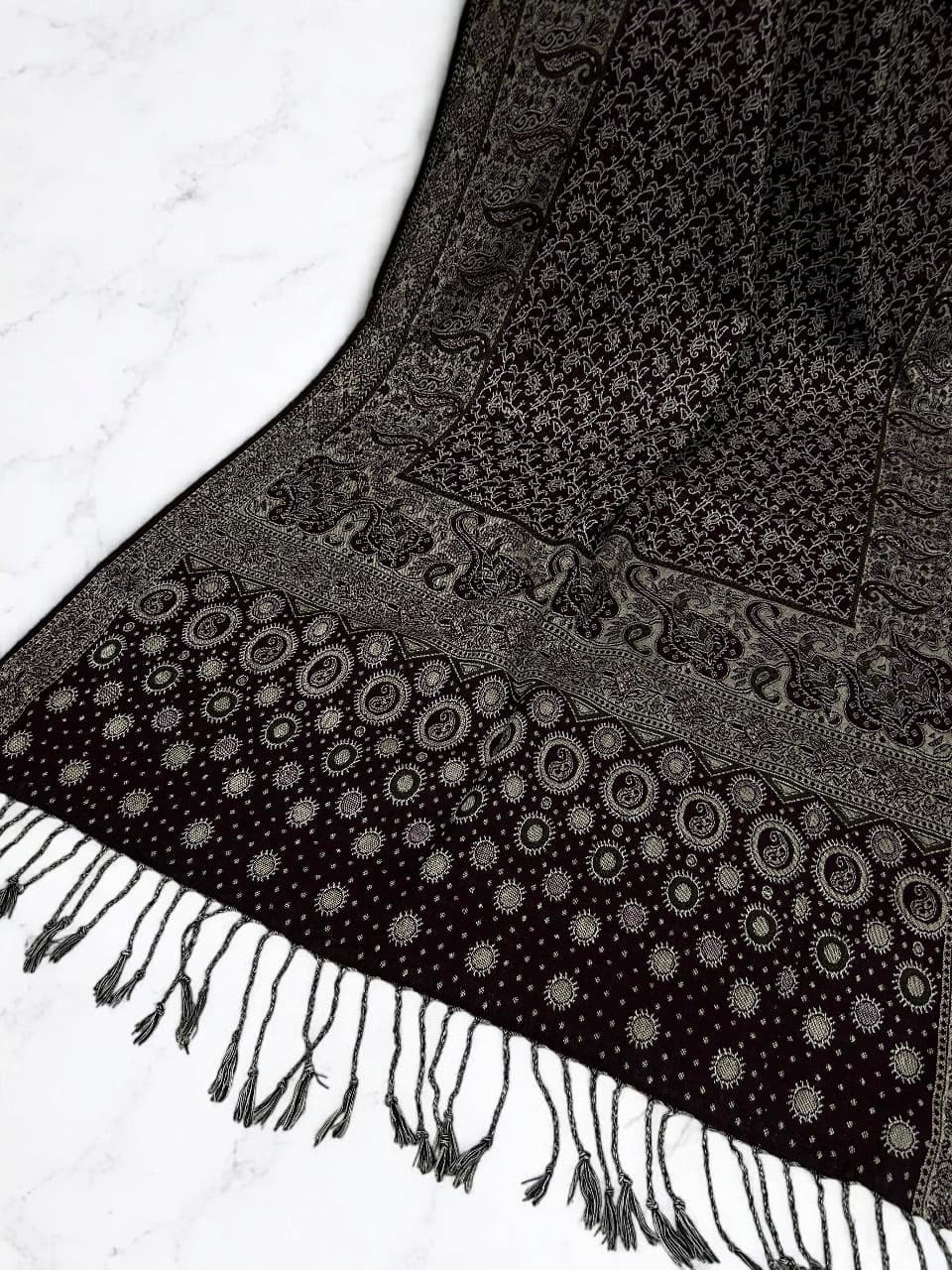 Burgundy Lint Dotted Dual Tone Pashmina Hijab