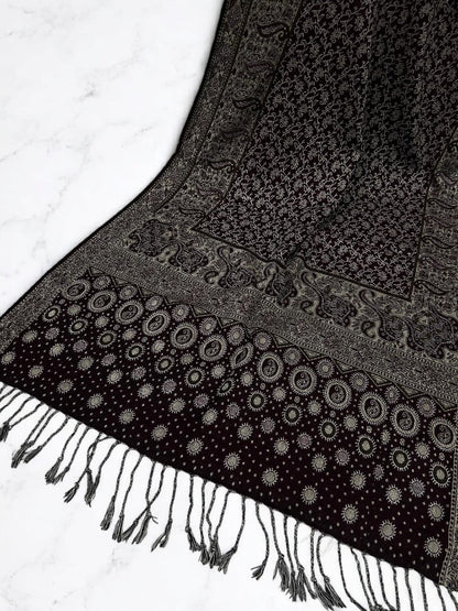 Burgundy Lint Dotted Dual Tone Pashmina Hijab