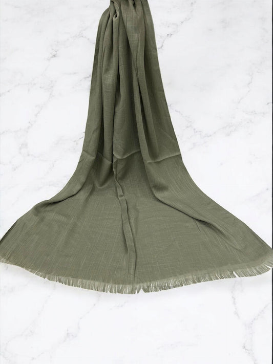 Grey Green - Extra Large Turkish Lawn Hijab